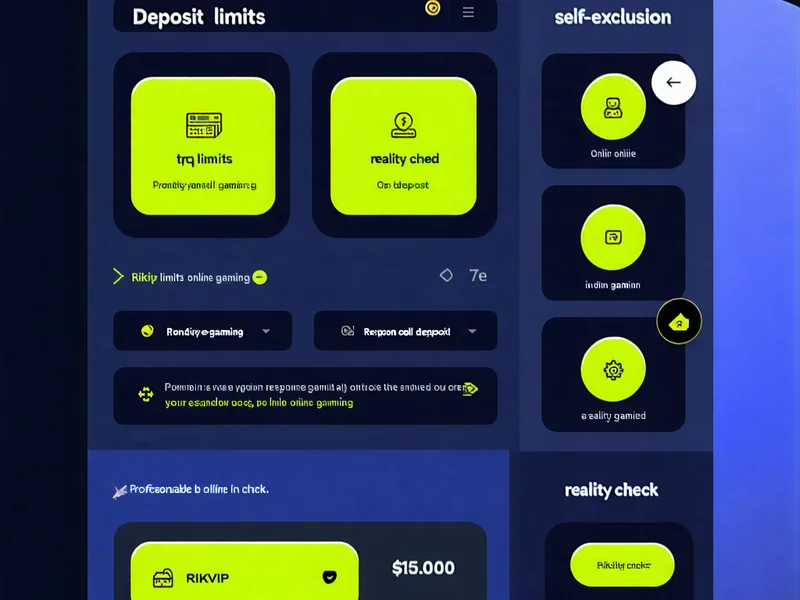 RIKVIP - Hình ảnh giao diện người dùng hiển thị các công cụ chơi game có trách nhiệm như giới hạn tiền gửi, tự loại trừ, kiểm tra thực tế trên nền tảng RIKVIP